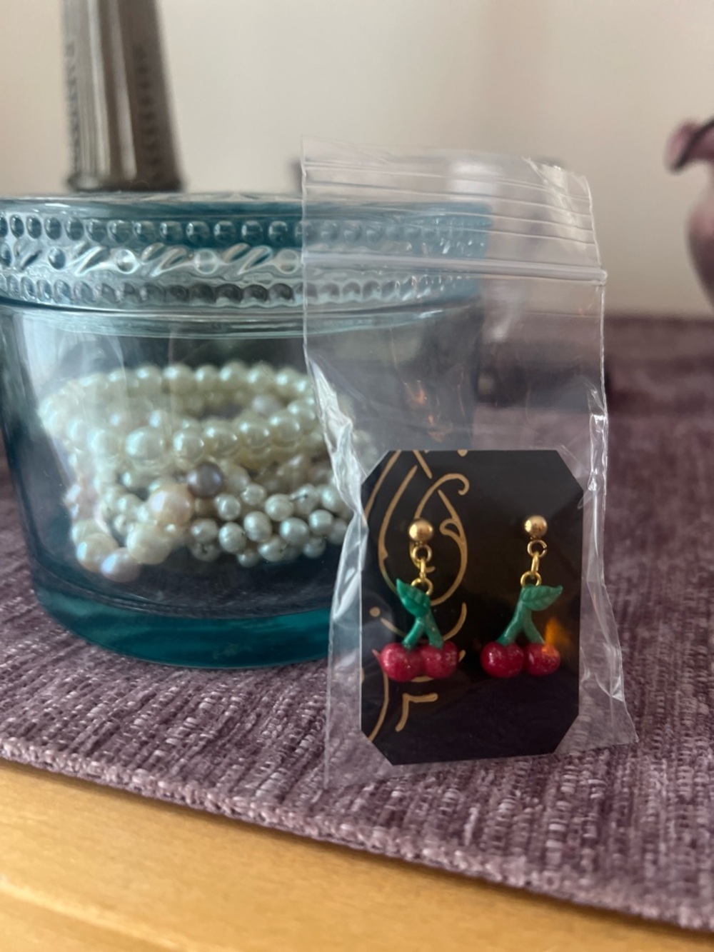 Hand Crafted Cherry Drop Earrings